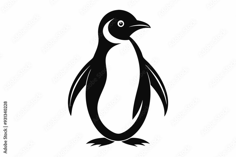 Naklejka premium penguin, penguin silhouette vector illustration, penguin silhouettes