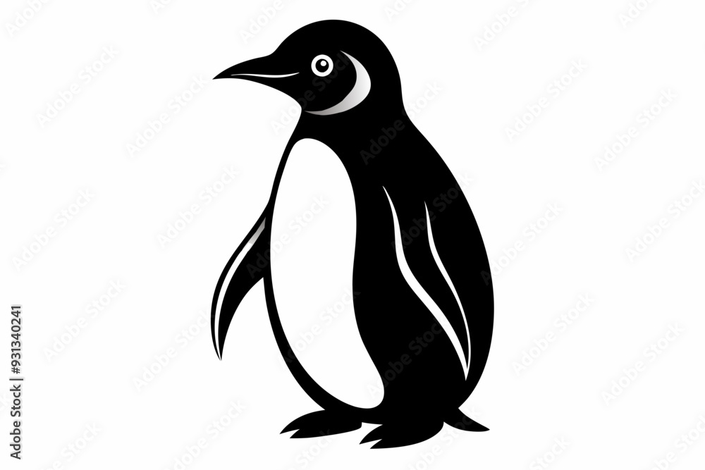 Fototapeta premium penguin, penguin silhouette vector illustration, penguin silhouettes