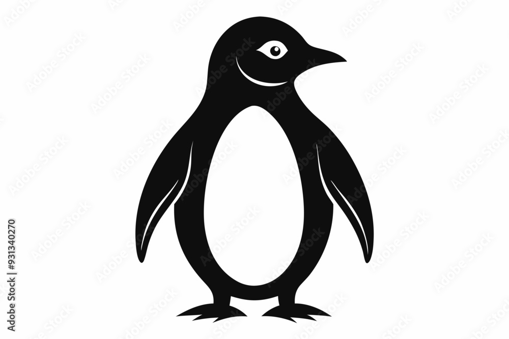 Naklejka premium penguin, penguin silhouette vector illustration, penguin silhouettes 