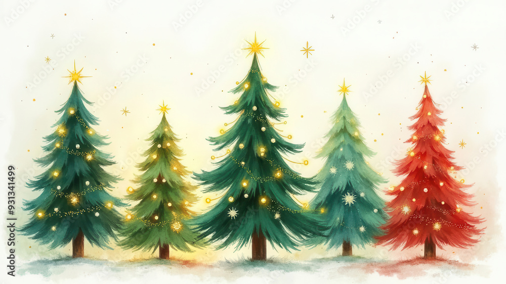 Obraz premium Beautiful christmas tree card