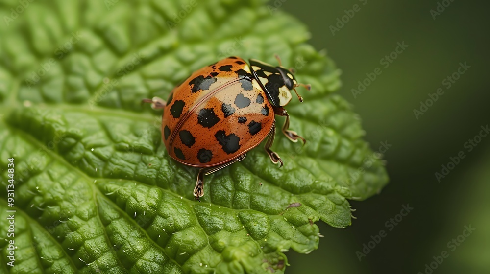 ladybug on leaf. ladybug on leaf.