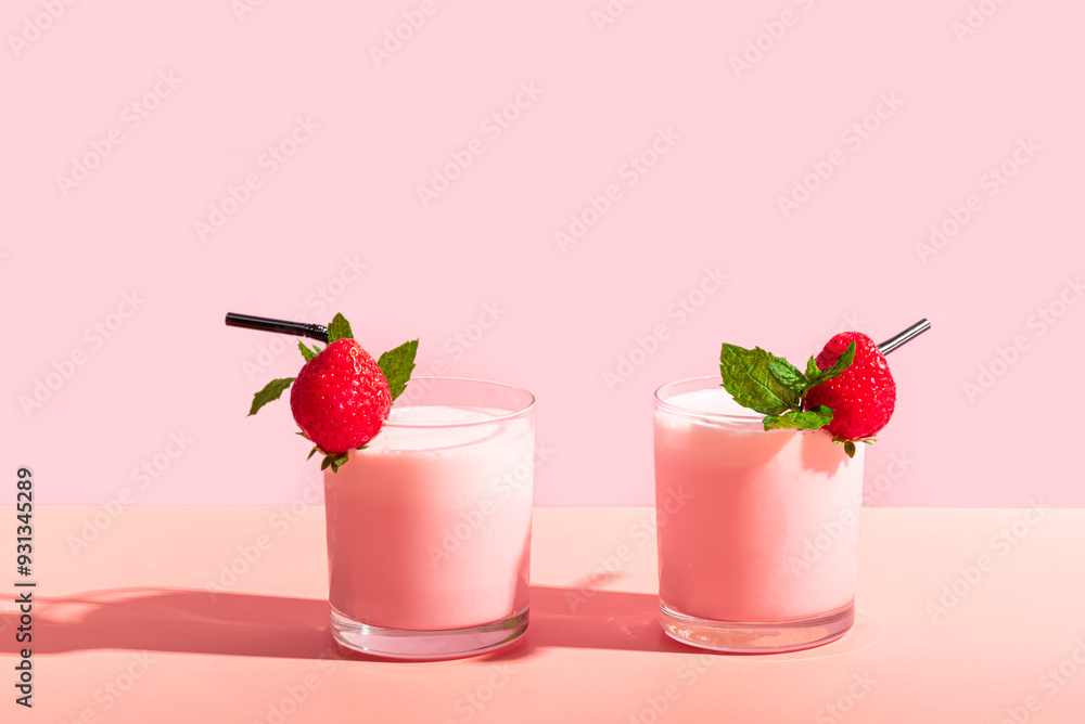 Strawberry milkshake, smoothie Strawberry milkshake, smoothie