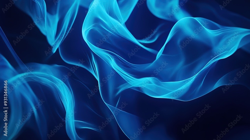 Blue neon triangle tunnel illuminated, creating a futuristic atmosphere in a dark environment Blue neon triangle tunnel illuminated, creating a futuristic atmosphere in a dark environment