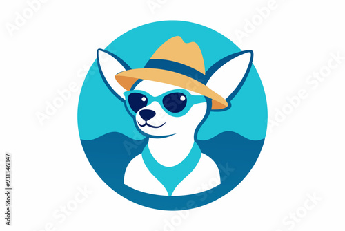 Chihuahua is a calm dog in a swimming suit