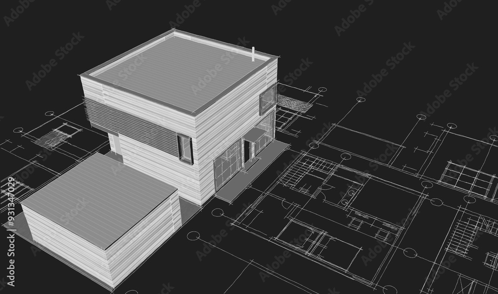 residential architecture house 3d illustration residential architecture house 3d illustration