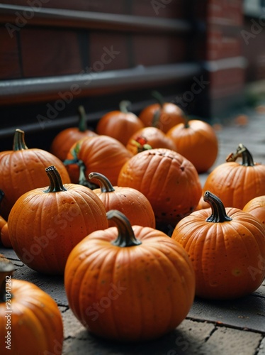 pumpkins in a row