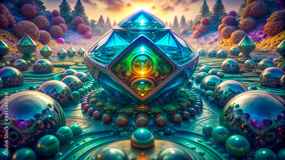 Fototapeta premium Mystical abstract structure on surreal background