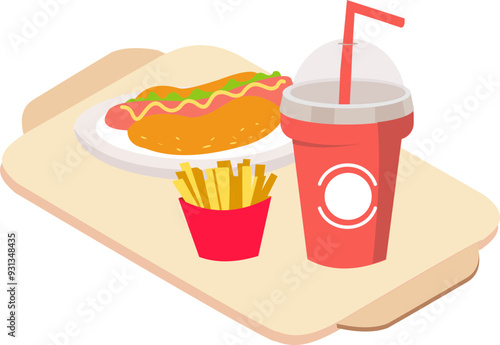 Delicious Fast Food In Tray