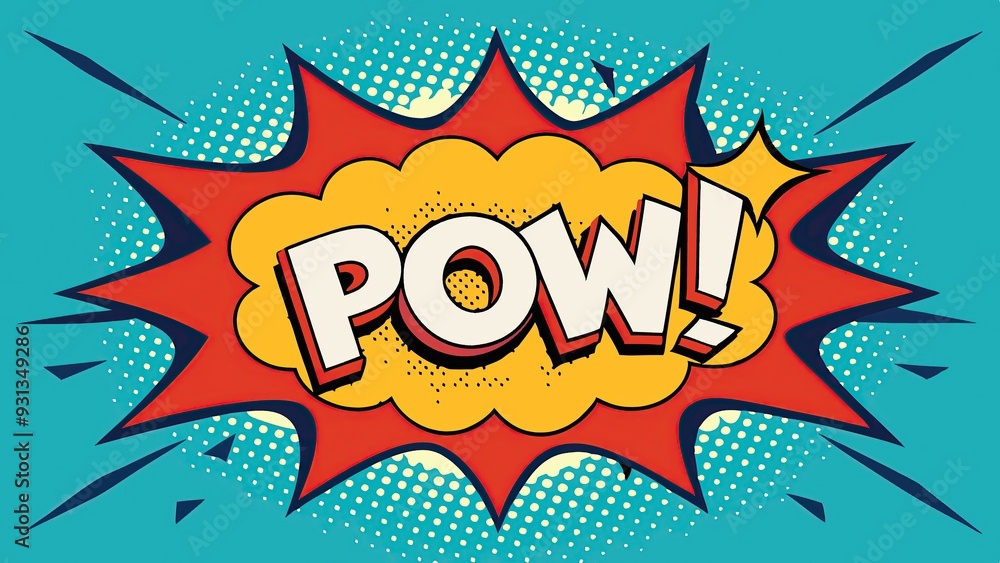 Obraz premium Colorful comic book style cartoon background with explosive pop art design