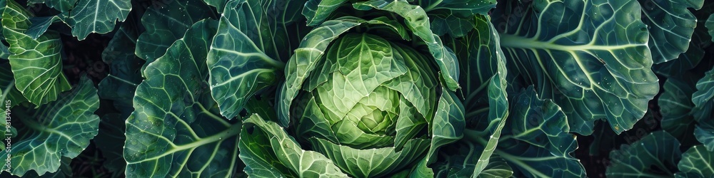 Obraz premium Cabbage developing on a plant