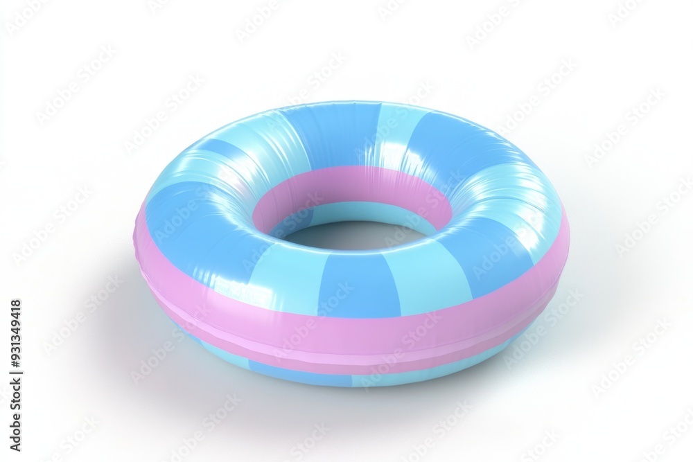 Inflatable blue pink swim ring on white background Inflatable blue pink swim ring on white background