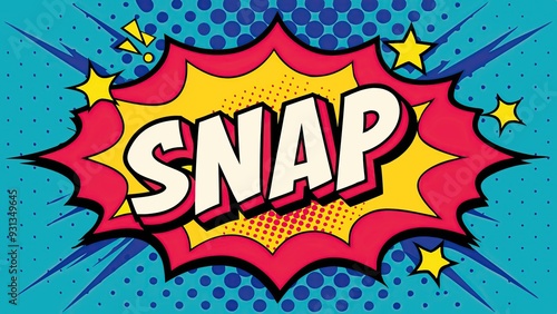 Colorful comic book pop art design with bold snap text