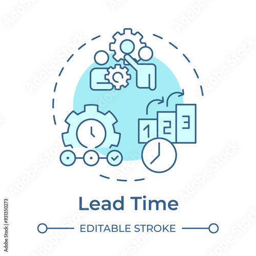 Lead time concept icon. Agile planning, marketing. Workflow methodology, business. Round shape line illustration. Abstract idea. Graphic design. Easy to use in infographic, presentation