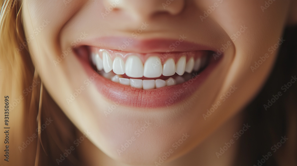 Bright and Beautiful Smile With Healthy Teeth in Close-Up Portrait Bright and Beautiful Smile With Healthy Teeth in Close-Up Portrait