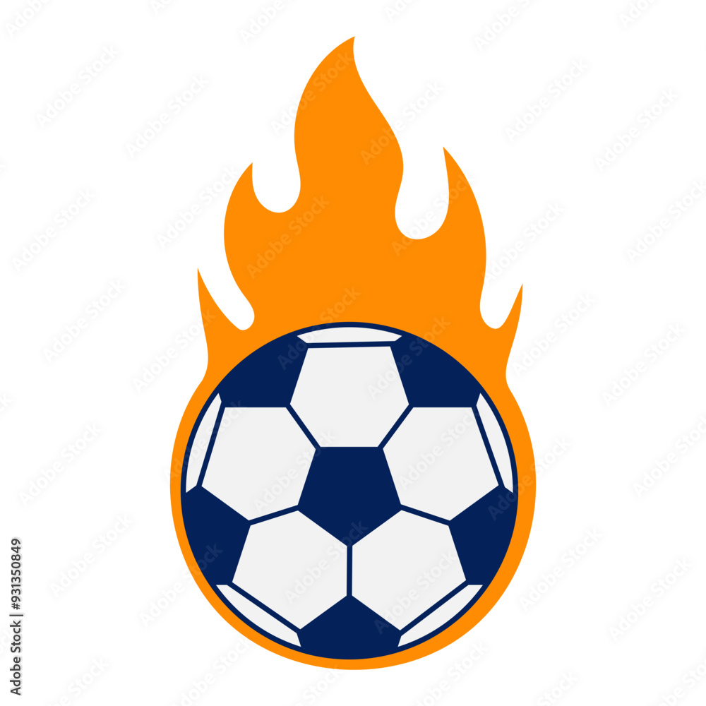 Fototapeta premium soccer ball in fire