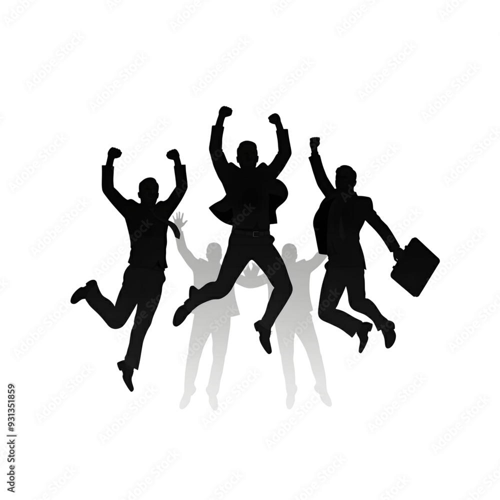 silhouettes of group people jumping silhouettes of group people jumping
