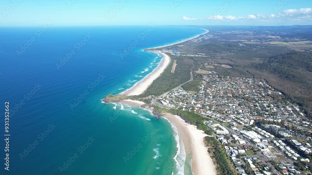 Aerial View Cabarita Beach And Maggies Beach In Northern Rivers In New South Wales, Australia. Aerial View Cabarita Beach And Maggies Beach In Northern Rivers In New South Wales, Australia.