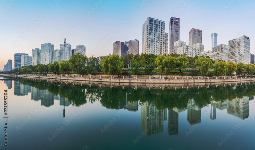 Naklejka premium Urban Architecture and Scenery of Tonghui River in Beijing, the Capital of China