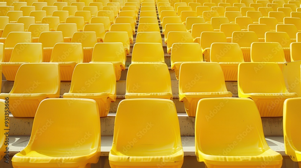 Empty Seat. Concept of Sport Stadium Tribune with Yellow Seats Empty Seat. Concept of Sport Stadium Tribune with Yellow Seats