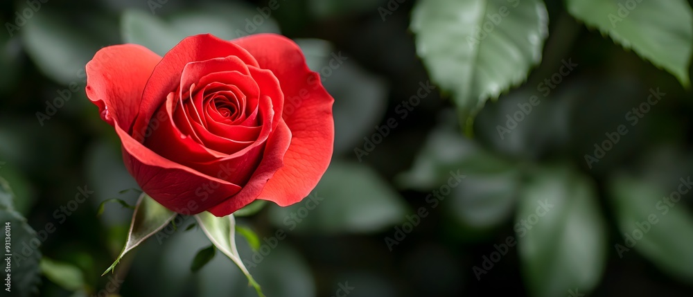 Artistic rendering of a red rose in full bloom, showcasing the delicate charm through rich, deep colors and intricate petal details that draw the viewer in Artistic rendering of a red rose in full bloom, showcasing the delicate charm through rich, deep colors and intricate petal details that draw the viewer in