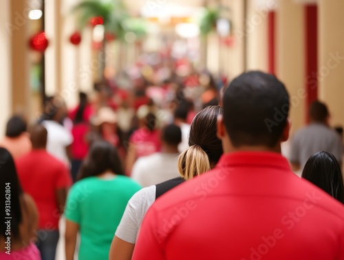 Black Friday shopping spree with holiday discounts, focus on retail excitement and November promotions, crowded mall