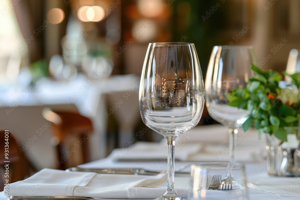 Fototapeta premium Elegant Table Setting with Wine Glasses