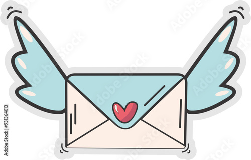 Heart Mail Sticker