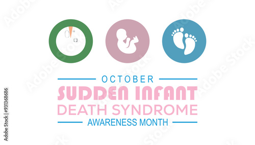 Sudden Infant death syndrome SIDS awareness month is observed every year on October. Medical Healthcare Awareness concept. background, placard, banner template Vector illustration design.