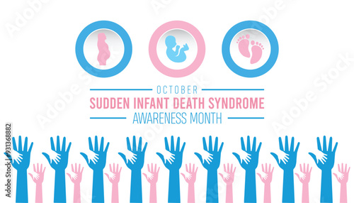 Sudden Infant death syndrome SIDS awareness month is observed every year on October. Medical Healthcare Awareness concept. background, placard, banner template Vector illustration design.