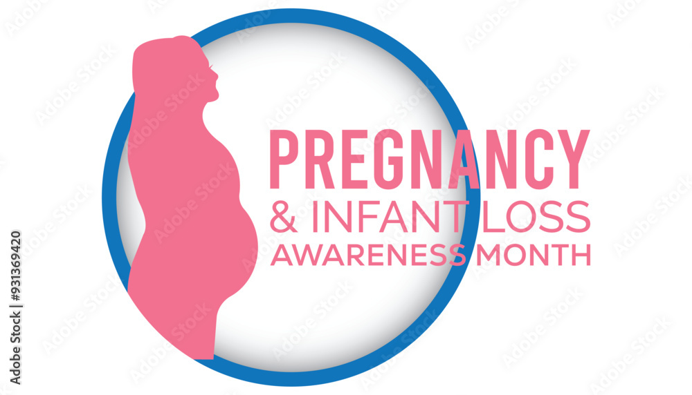 Obraz premium Pregnancy And Infant Loss Awareness Month is observed every year on October. Medical Healthcare Awareness concept. background, placard, banner template Vector illustration design.