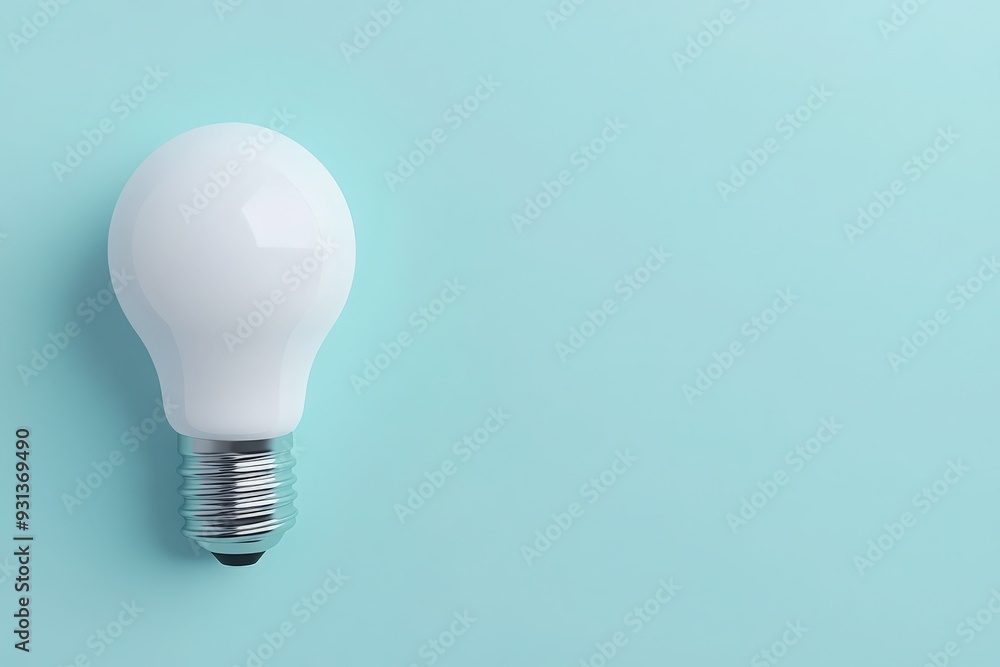 A sleek, white bulb stands out against a calming blue surface, symbolizing creativity and inspiration. A sleek, white bulb stands out against a calming blue surface, symbolizing creativity and inspiration.