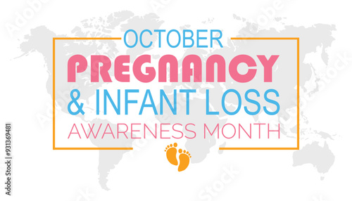 Pregnancy And Infant Loss Awareness Month is observed every year on October. Medical Healthcare Awareness concept. background, placard, banner template Vector illustration design.