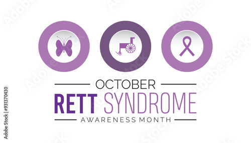 Rett Syndrome Awareness Month is observed every year on October. Medical Healthcare Awareness concept. background, placard, banner template Vector illustration design.