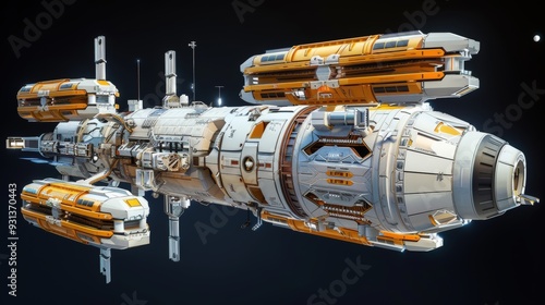 Fototapeta Naklejka Na Ścianę i Meble -  Imagine a 3D model of a space station