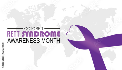 Rett Syndrome Awareness Month is observed every year on October. Medical Healthcare Awareness concept. background, placard, banner template Vector illustration design.