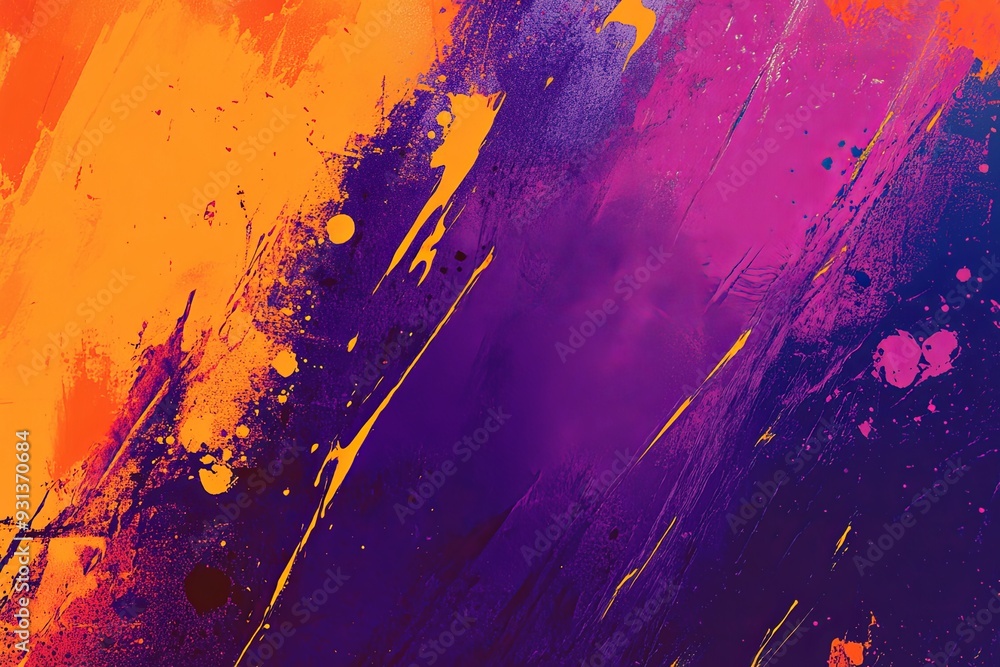 A colorful painting with splatters of paint on it A colorful painting with splatters of paint on it