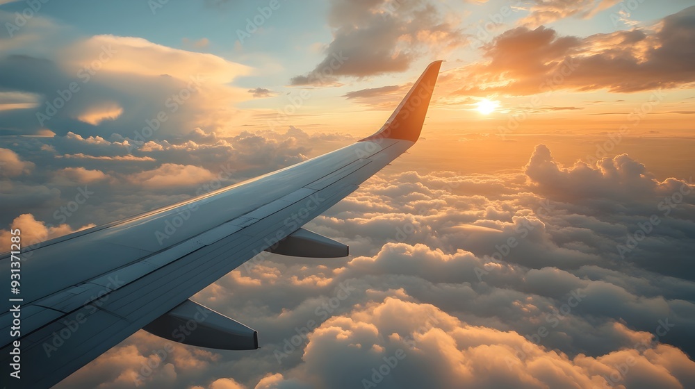 Obraz premium A Majestic Flight through Ethereal Clouds Capturing the Essence of Aerial Adventure