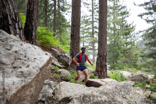 trail runner on a mountain path