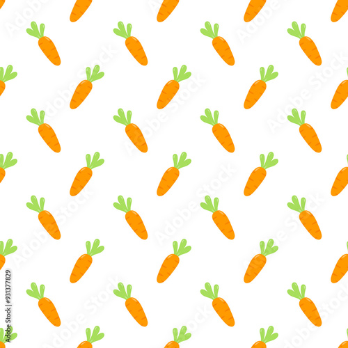cute carrot kawaii seamless pattern