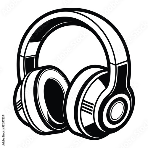Modern Vector Gaming Headphones Illustration on White Background
