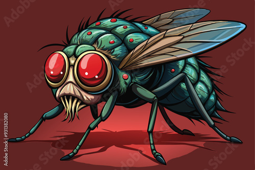 Fly vector image, horror style