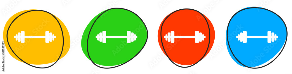 4 bunte Icons: Krafttraining - Button Banner 4 bunte Icons: Krafttraining - Button Banner
