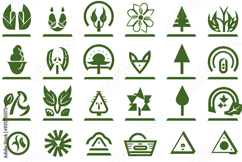 Sustainability Icon Set Eco Friendly Symbols and Signs for Green Living and Environmental Conservation