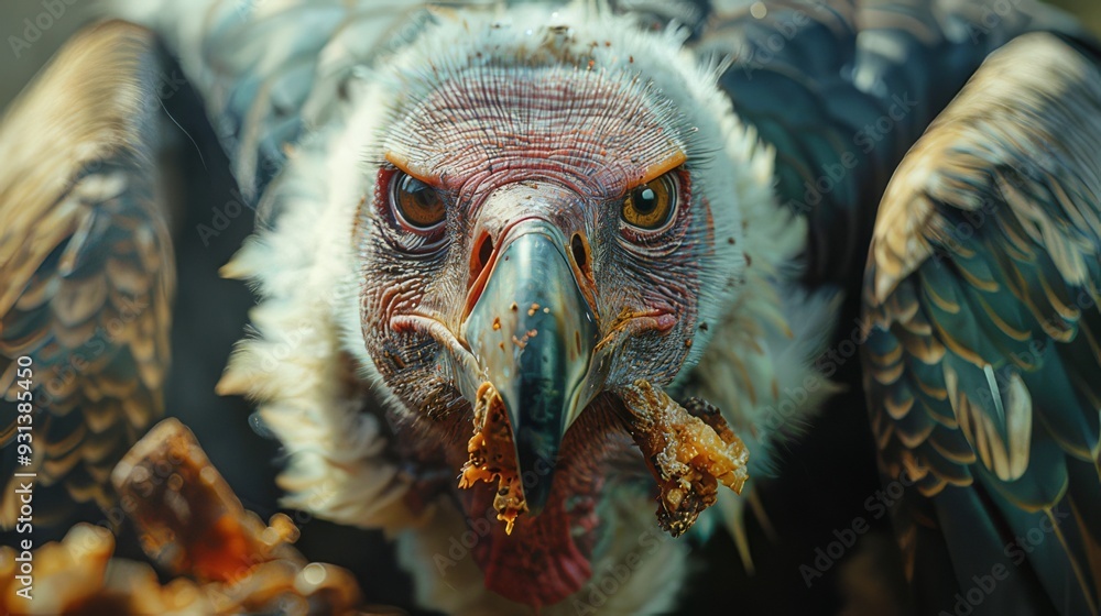 Obraz premium Close up photo of the vulture during eating