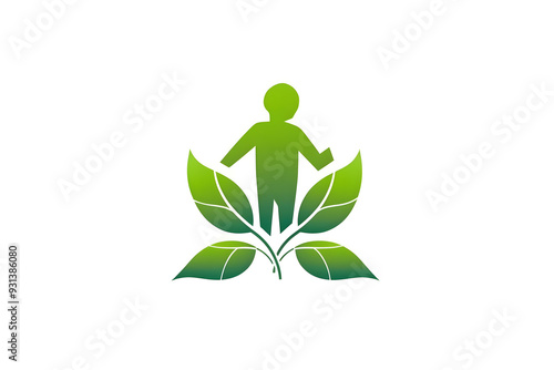 Sustainable Eco Icon with Leaf Silhouette in Design Style
