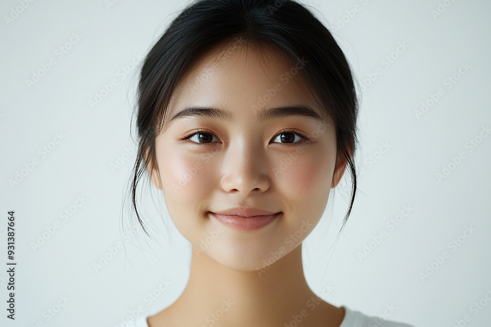 Asian woman positive smile on white background, beauty positive smile Asian woman positive smile on white background, beauty positive smile