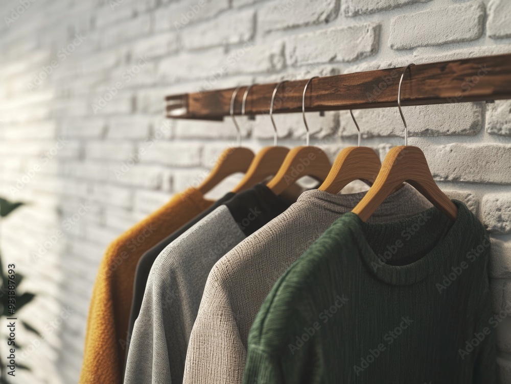 Elegant Clothing Display on a Wall Elegant Clothing Display on a Wall