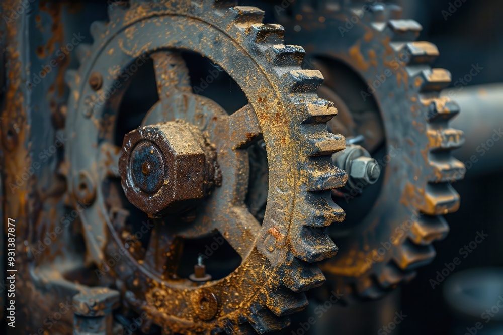 Gears and Cogs Macro. Machinery Engine Metal Machine in Mechanical Engineering Gears and Cogs Macro. Machinery Engine Metal Machine in Mechanical Engineering