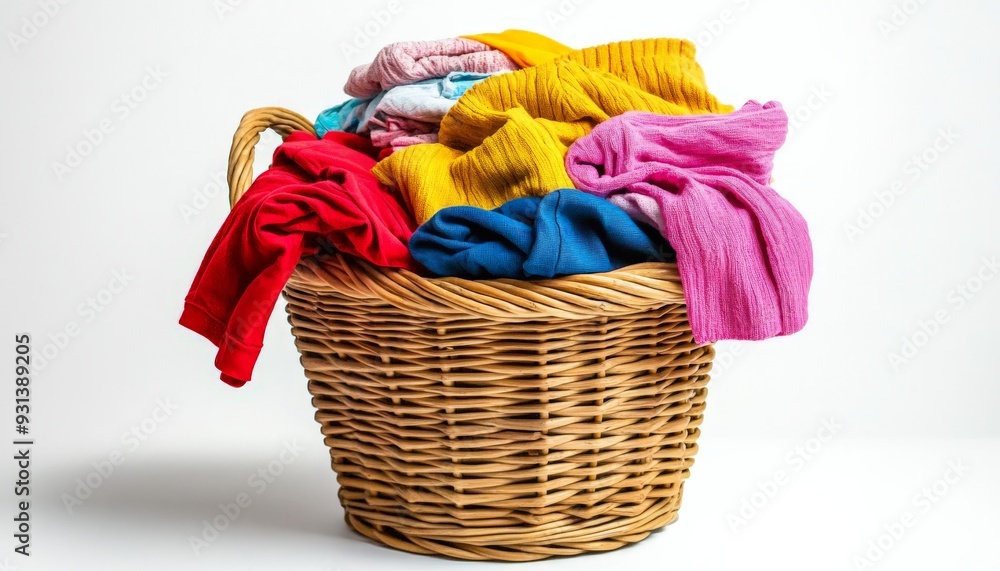 Laundry Basket with Colorful Clothes. Laundry Basket with Colorful Clothes.