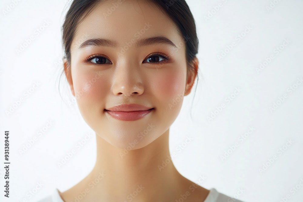 Asian woman positive smile on white background, beauty positive smile Asian woman positive smile on white background, beauty positive smile